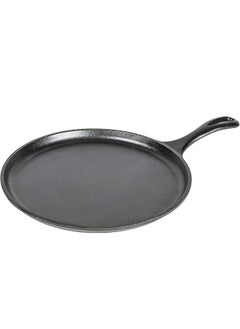 LODGE L9Og3 Griddle Pre-Seasoned Round Pan Perfect For Pancakes, Pizzas, And Quesadillas, Black, W 27.0 X H 3.8 X L 40.3 cm, Cast Iron, 10.5 Inch (Pack Of 1)  - Image 1