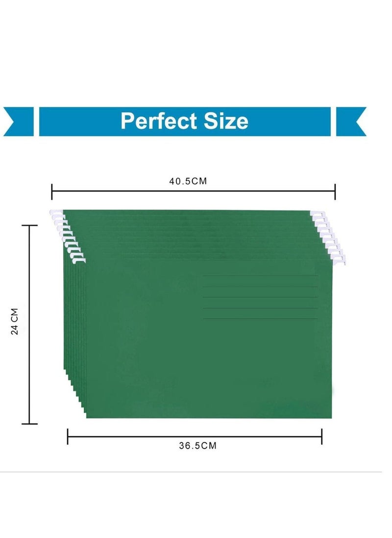 MARKQ Hanging File Folders, Pack of 10 Dark Green Suspension Files for Filing Cabinet Folders School Home Work Office Organization  - Image 2