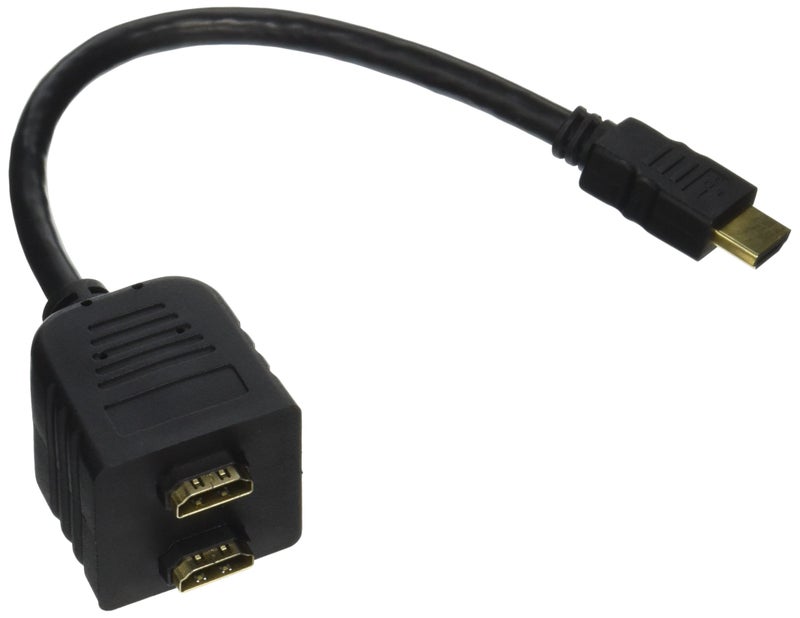 Pyle Home HDMI Video Splitter Adapter Cable-HDMI 19-Pin Male to 2x HDMI 19-Pin Female w/24K Gold-Plated Connectors,For Blu-Ray DVD Player,Video Game Console,TV Monitor Gaming-Pyle PHDMMF4 - Image 1
