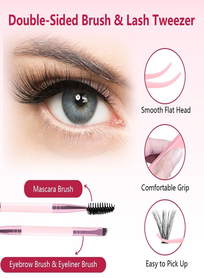 PITHER Eyelash Extension Kit 40D 280PCS, Mix 9-16mm Waterproof Lash Clusters Kit with Lash Applicator Bond and Seal Lash Glue for Beginners DIY Lash Extensions at Home - Image 5