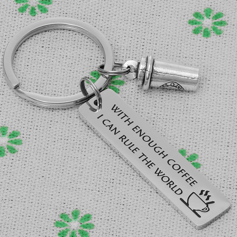 AHAETH Coffee Lover Gifts Keychain Coffee Gifts for Coworker Boss Friends Funny Barista Jewery for Women Husband Barista Keychain - Image 5