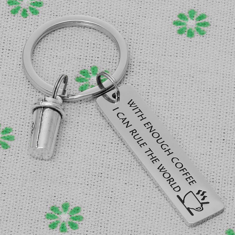 AHAETH Coffee Lover Gifts Keychain Coffee Gifts for Coworker Boss Friends Funny Barista Jewery for Women Husband Barista Keychain - Image 4