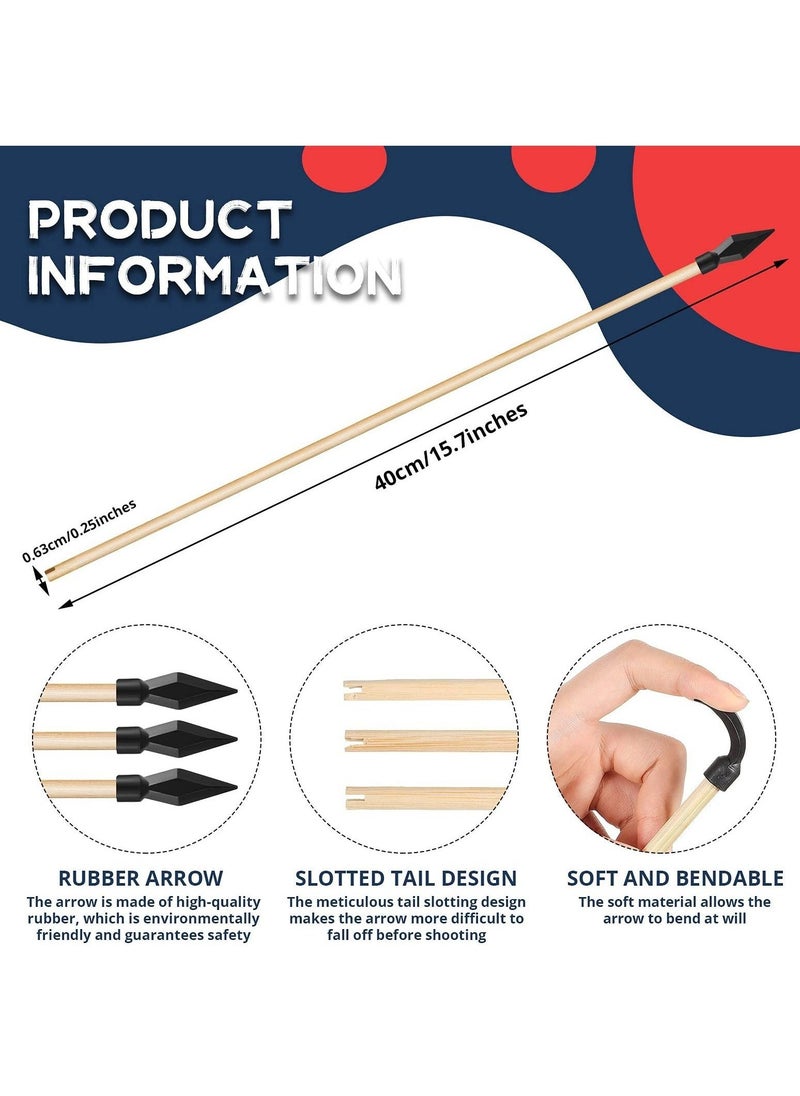 20 Pieces Wooden Arrows with Soft Rubber for Archery,  Outdoor Play Arrows Bows Rubber, Toy Arrows for Cosplay Costume Decoration  - Image 2