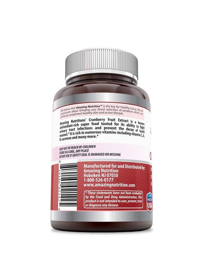 Amazing Nutrition - Amazing Formulas Cranberry Supplement 475 Mg 120 Capsules (Non Gmogluten Free) Made From 100% Pure Cranvberroes (Vaccinium Macrocarpon) Supports Healthy Urinary Track Function - Image 1