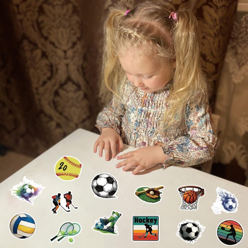 Salaoen Sports Stickers 150PCS Gift for Water Bottles - Basketball, Baseball, Football, Volleyball, Soccer - Stickers for Teens/Kids - Image 3
