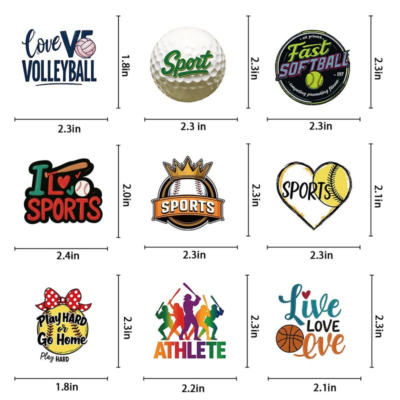 Salaoen Sports Stickers 150PCS Gift for Water Bottles - Basketball, Baseball, Football, Volleyball, Soccer - Stickers for Teens/Kids - Image 2