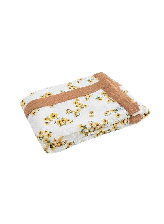 Little Unicorn Deluxe Muslin Quilt | 100% Rayon Muslin from Bamboo | Babies and Toddlers | Small 30 x 40 (Ditsy Sunflower) - Image 1