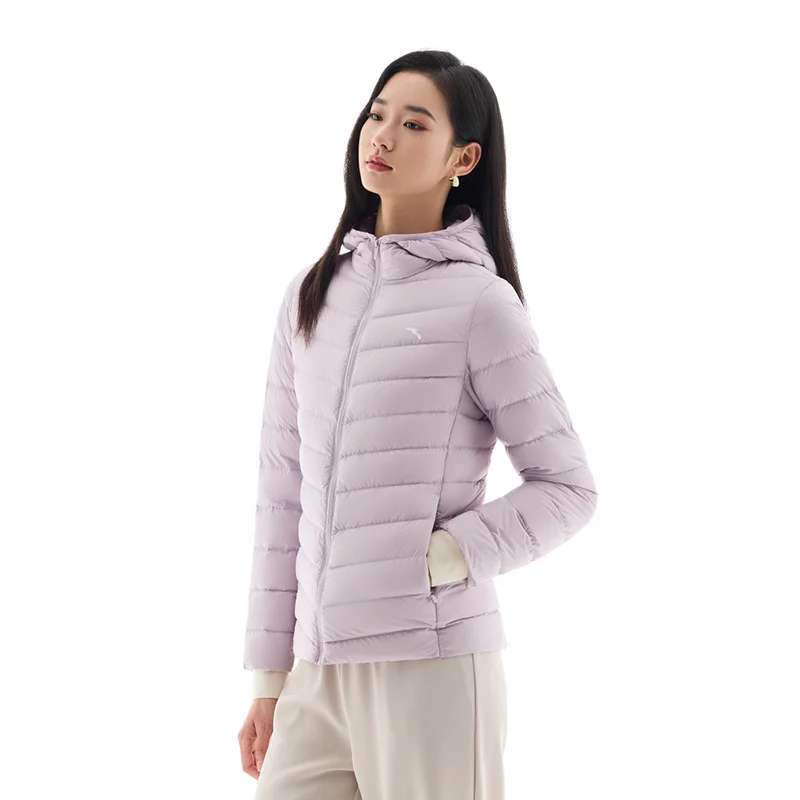 ANTA Women’s Lightweight Hooded Down Jacket – Casual &amp; Winter Wear - Cross trainning