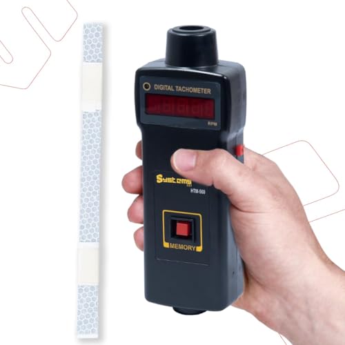 Systems Tech HTM-560 Non-Contact Digital Tachometer - LED Red Display, Ideal for Industrial Applications, Accurate and Easy-to-Use RPM, Memory Recall, Best Battery Life, Low Battery Indicator, 1-sec Sampling Rate - Image 1