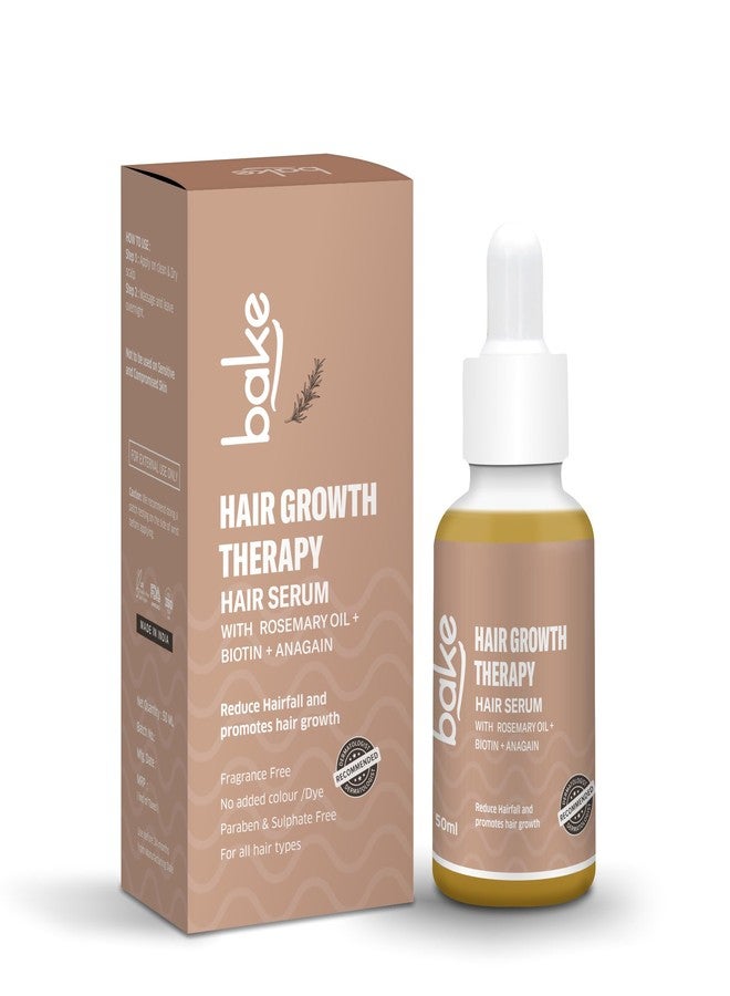 BAKE 95% Pure Rosemary Oil Hair Serum for Hairfall Control with Anagain & Biotin | Scalp Serum For Hair Growth & Dry, Frizzy Hair | For Women & Men | 50ml - Image 1
