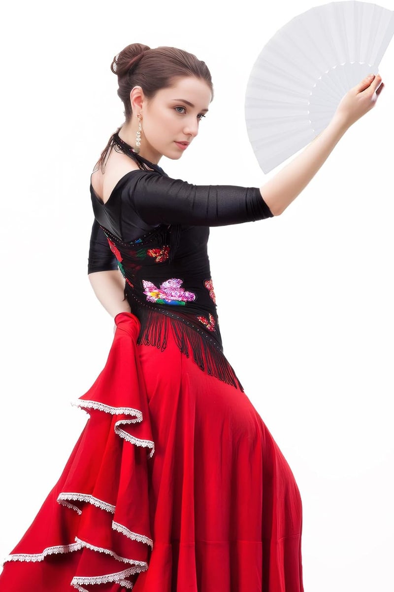 Chinese Style Lace Folding Hand Fan - Elegant Bamboo Flower Fan for Dancing, Weddings, Summer Parties, and Decoration | Traditional Design Portable Folding Fan  - Image 3