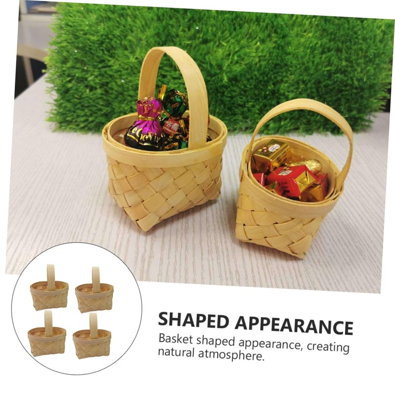 4Pcs Small Wooden Candy Baskets Mini Storage Bins For Crafts Wedding Party Treats - Image 3