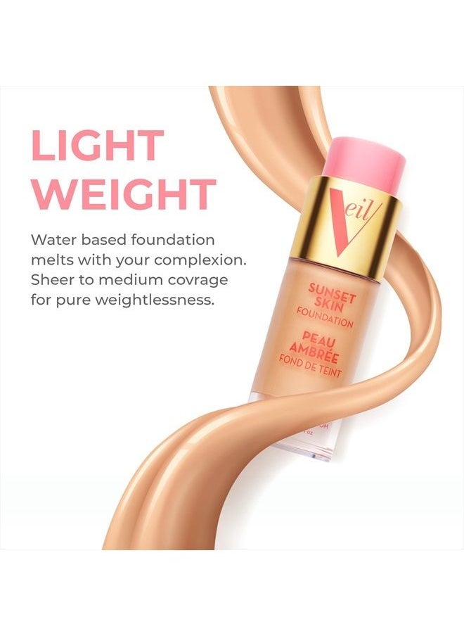 Veil Cosmetics Sunset Skin Liquid Foundation | 2N | Buildable Coverage | Water-Resistant, Hypoallergenic, Oil-Free, Cruelty Free & Vegan | Lightweight & Brightening | Long Lasting | All Skin Types  - Image 3
