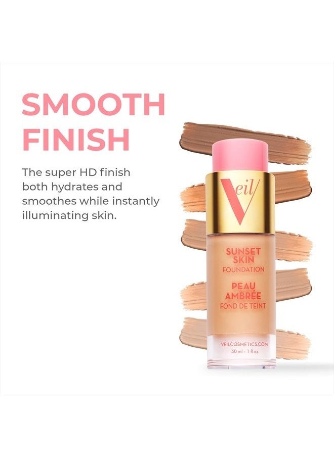 Veil Cosmetics Sunset Skin Liquid Foundation | 2N | Buildable Coverage | Water-Resistant, Hypoallergenic, Oil-Free, Cruelty Free & Vegan | Lightweight & Brightening | Long Lasting | All Skin Types  - Image 4
