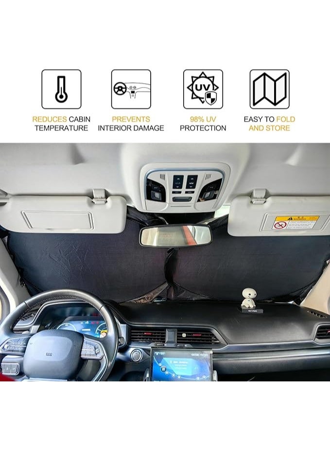 Windshield Sun Shade for Hyundai Palisade 2020-2024 Santa Cruz 2022-2024 Santa Fe 2001-2024 Accessories, Car Front Window Sunshade Sun Visor Shield for Hyundai Tucson Sun Protection - Image 2