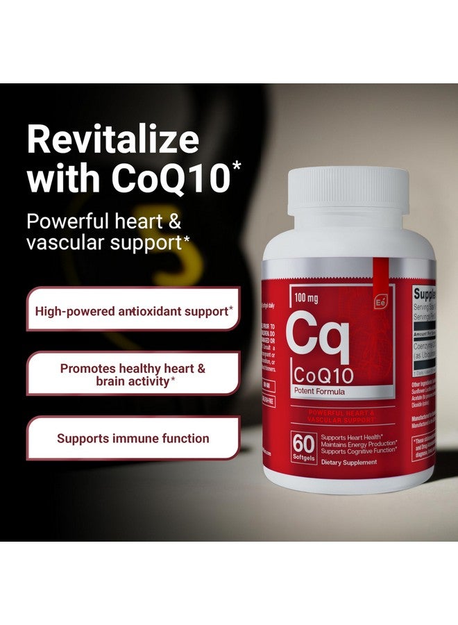 Essential Elements CoQ10 100mg Softgels for Heart, Brain, and Vascular Support - Comprehensive Coenzyme Q10 Supplement Formulated for Optimal Absorption - 60 Count, 2 Month Supply - Image 3