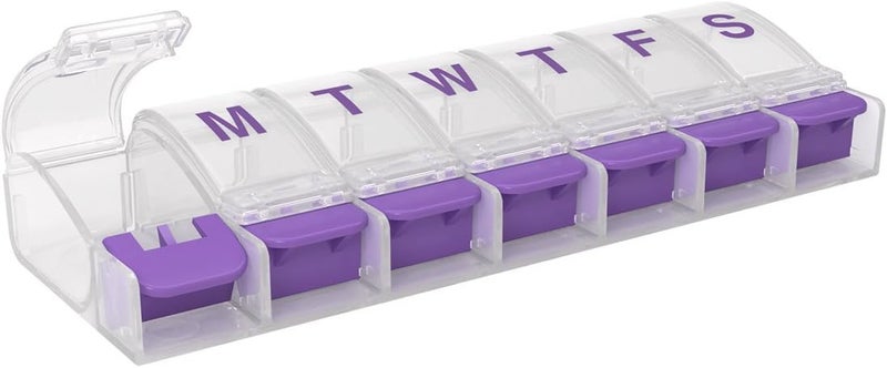 EZY DOSE Apothecary Push Button 7-Day Pill Organizer - Medium Size - Image 1