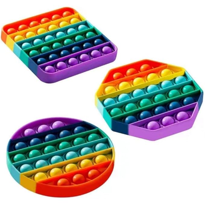 ALISSA 3 PCS PUSH POP BUBBLE SENSORY DECOMPRESSION TOYS SILICONE PRESSURE TOYS SQUEEZE SENSORY TOYS - Image 5