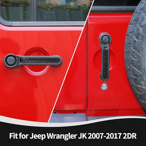 JOSHELA for Jeep JK Door Handle Inserts Cover Trim Black for Jeep Wrangler JK 2DR 2007-2017 Black Exterior Accessories 3pcs - Image 4