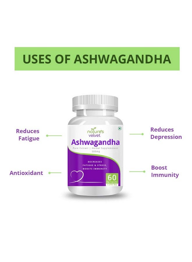 nature's velvet Natures Velvet Ashwagandha Tablets with Immunity Support and Stress Relief 60 Capsules(Pack of 1)  - Image 5