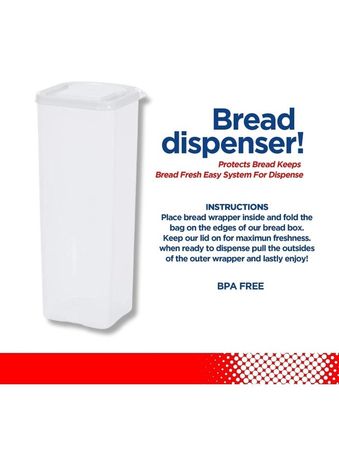 2 Pieces Bread Boxes, Plastic Universal Bread Container With Airtight Lid, Bread Storage Containers, Toast Box Loaf Bread Saver, Fresh Bread Dispenser Bpa Free