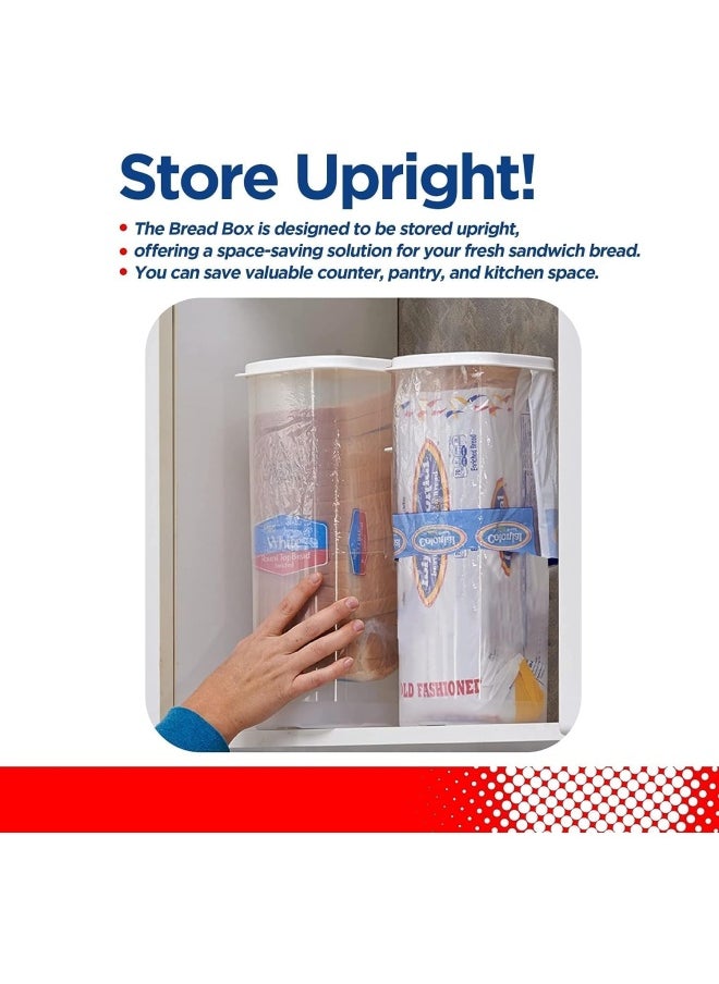 2 Pieces Bread Boxes, Plastic Universal Bread Container With Airtight Lid, Bread Storage Containers, Toast Box Loaf Bread Saver, Fresh Bread Dispenser Bpa Free