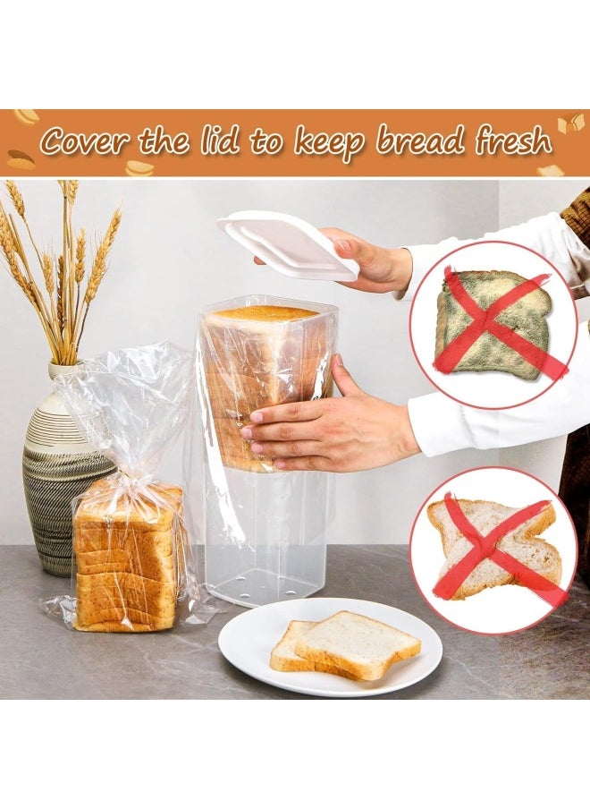 2 Pieces Bread Boxes, Plastic Universal Bread Container With Airtight Lid, Bread Storage Containers, Toast Box Loaf Bread Saver, Fresh Bread Dispenser Bpa Free