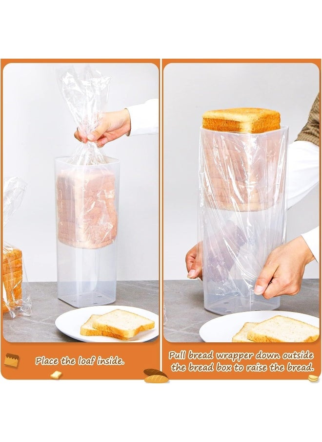 2 Pieces Bread Boxes, Plastic Universal Bread Container With Airtight Lid, Bread Storage Containers, Toast Box Loaf Bread Saver, Fresh Bread Dispenser Bpa Free