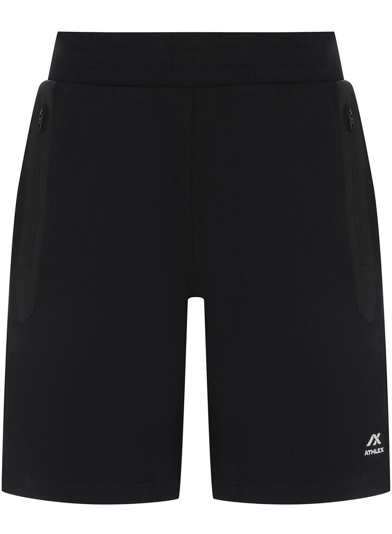 Athlex Men's Shorts TOP FLEECE Black, Athlex, Loose Fit, Soft Cotton Material, Adjustable Drawstring, 3 Pockets for Practical Use - Image 1