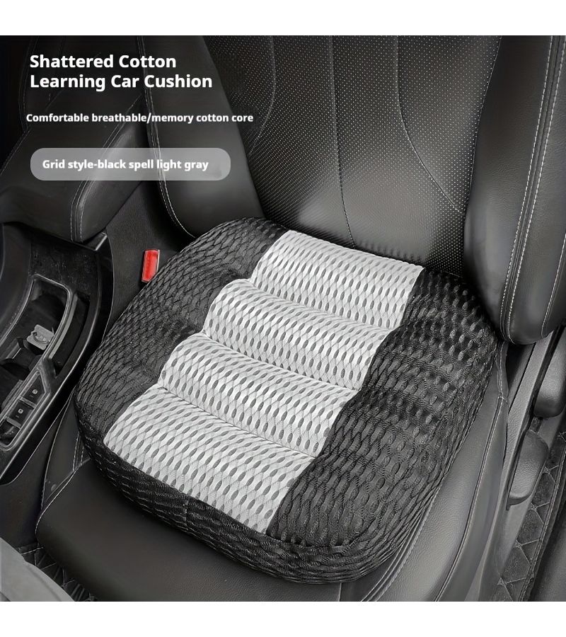 Black Memory Foam Car Seat Cushion Anti Slip Breathable For Long Drives - Image 1
