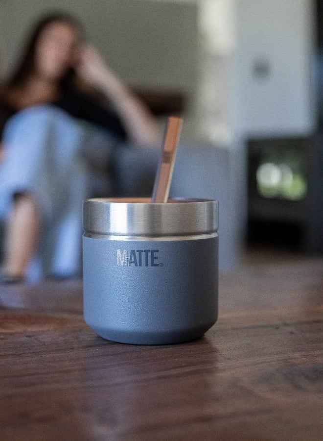 Matte 6.5 oz Yerba Mate Gourd and Bombilla Set - Includes DS Pro Box - BPA Free Yerba Mate Set Kit with Mate Straw, Elegant Design, Non-Slip Base (Blue) - Image 5