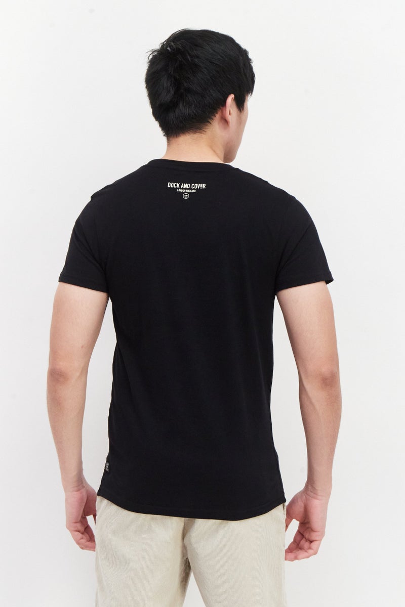 DUCK AND COVER Men Crew Neck Short Sleeve Graphic T-Shirt, Black Combo - Image 3