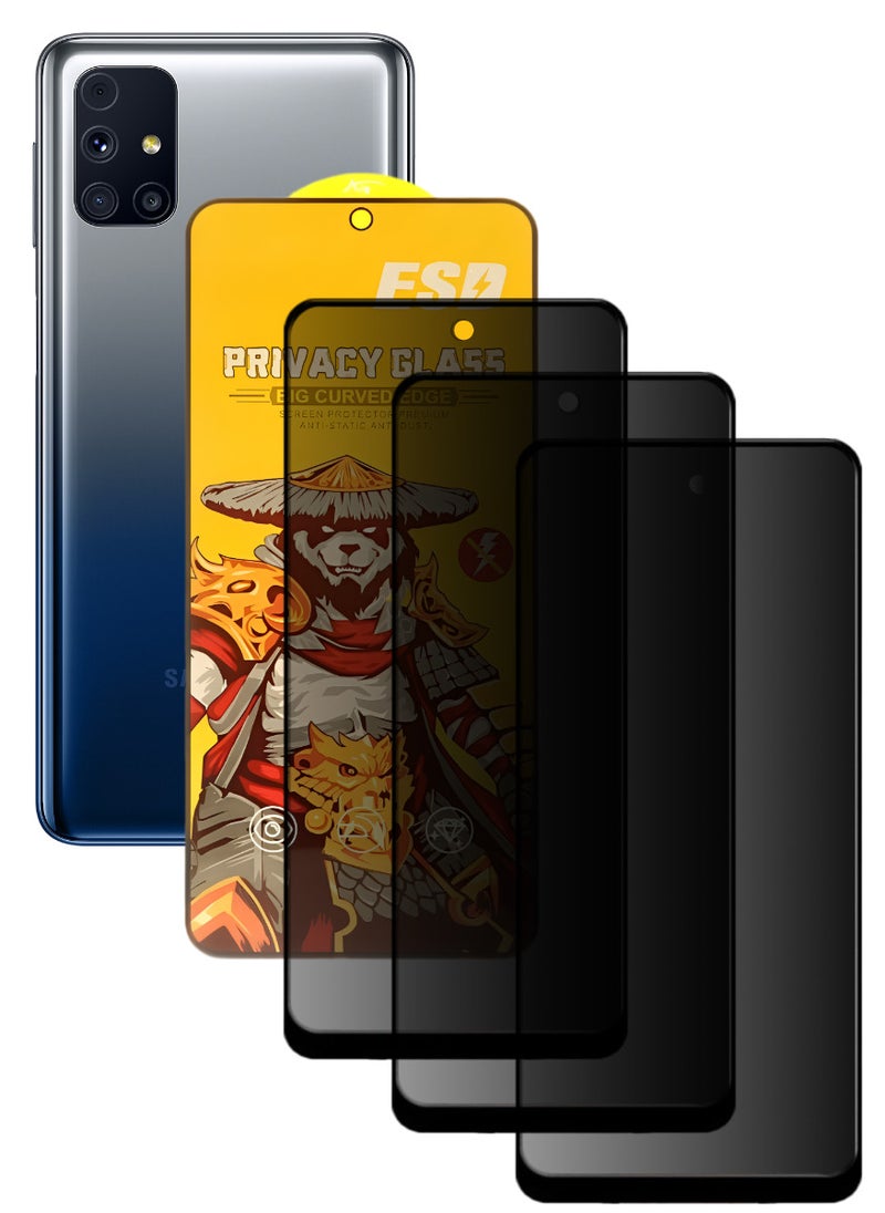 ESD 3 Pieces Tempered Dustproof Privacy Glass Screen Protector Compatible For Samsung Galaxy M31s - Image 1