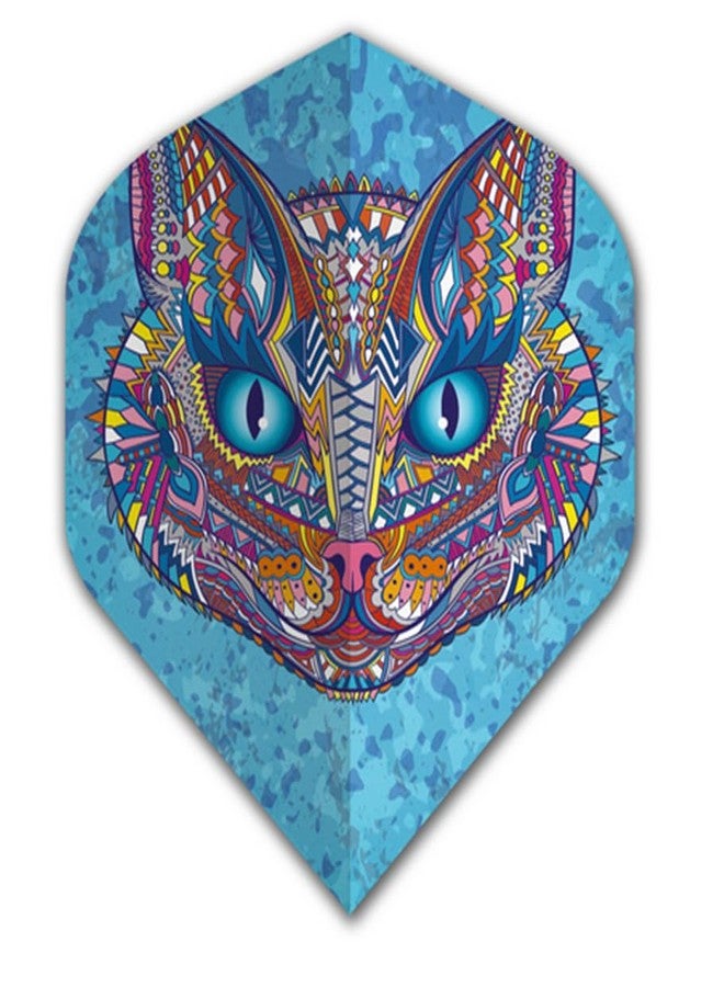 US Darts 5 Sets (15 Flights) Psychedelic, Ornate, Magical Cat Standard Dart Flights - 75 Micron