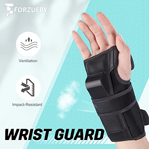 Forzueby Adult/Kids Knee Pads Elbow Pads Wrist Guards 6 in 1 Protective Gear Set for Inline Roller Skating Skateboarding Scooter BMX etc - Image 3