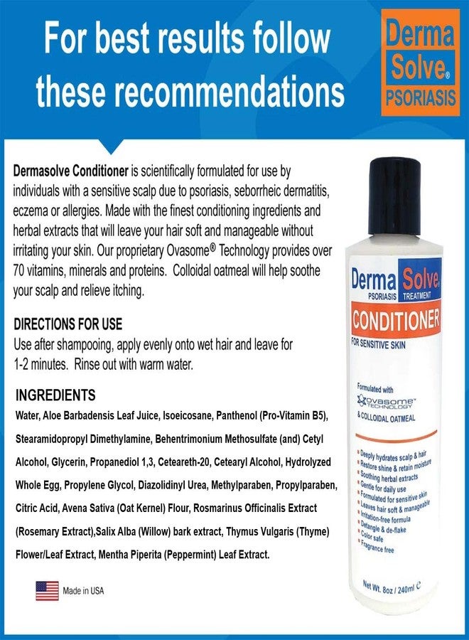 Dermasolve Psoriasis Conditioner - Soothing Anti Dandruff, Seborrheic Dermatitis, Sensitive Skin, Flaky, Itchy, Dry Scalp & Damaged Hair Repair - Pack of 2 - Image 3