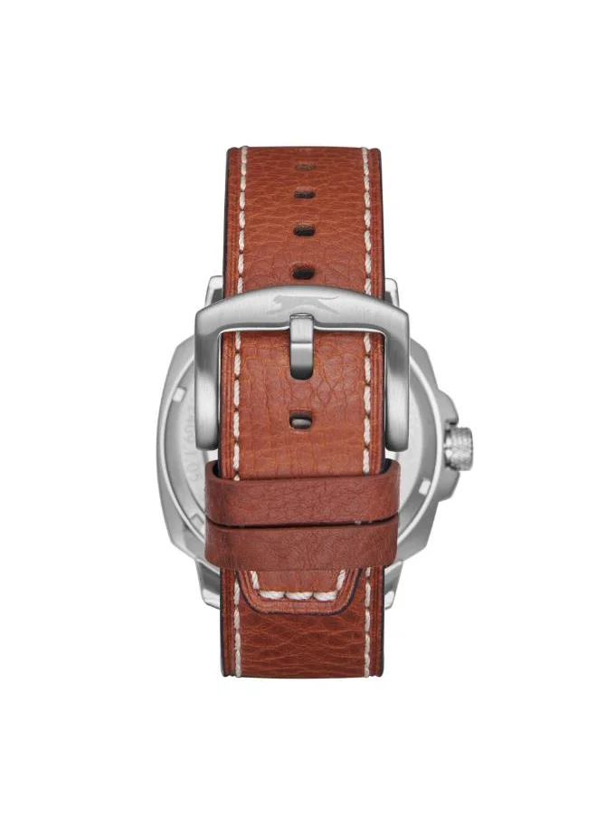 Slazenger SLAZENGER SL.9.2409.1.01 Men's Automatic  Display Watch & Leather Strap Brown