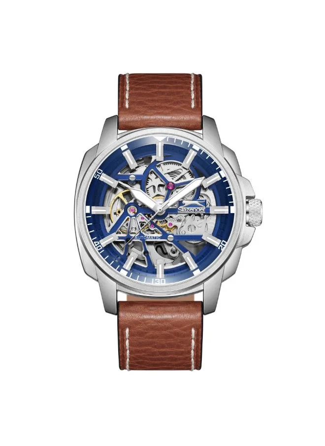 Slazenger SLAZENGER SL.9.2409.1.01 Men's Automatic  Display Watch & Leather Strap Brown