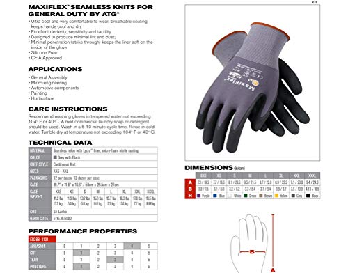 MaxiFlex 34-874 Ultimate Foam Nitrile Palm Coated Gloves, Gray, SMALL (Pack of 12 - Dozen) - Image 5