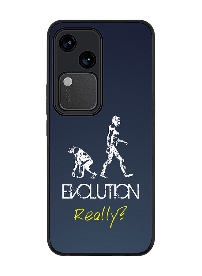 Stylizedd Rugged Black edge case for Vivo V30 5G, Slim fit Soft Case Flexible Rubber Edges Anti Drop TPU Gel Thin Cover -  Evolution, Really (Grey) - Image 1