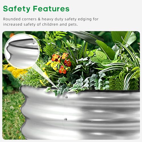 JERIA Raised Garden Bed,Galvanized Raised 2×2×1ft Planter Boxes Outdoor with Easy Assembly, Round Garden Bed for Vegetables, Fruits, Flowers - Image 5