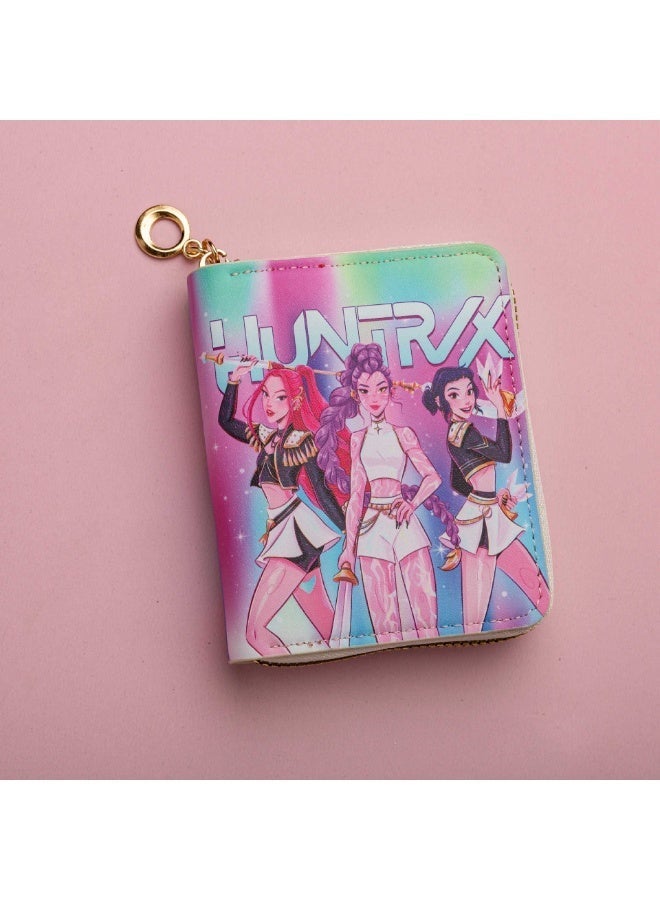 KPop Demon Hunters Short Women's Cartoon Wallet Demon Hunting Girl Group Coin Purse - Image 1