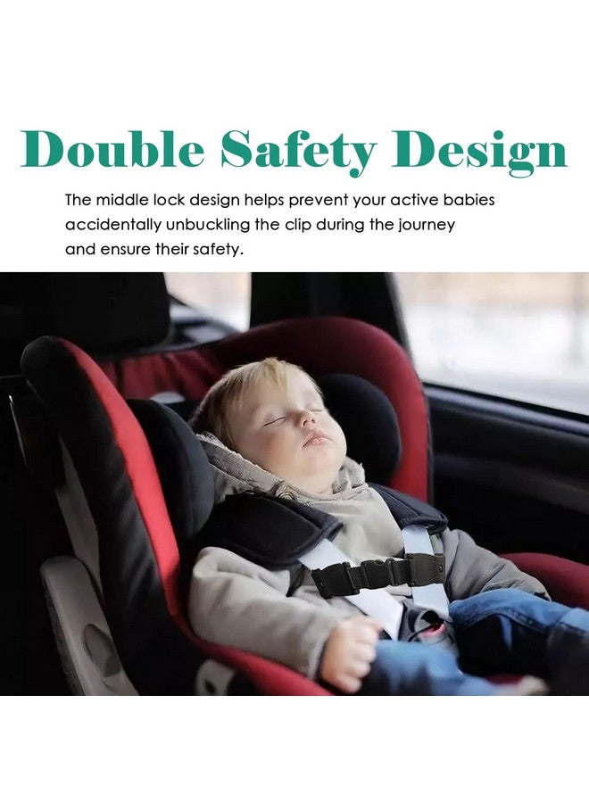 CaoXiong 2 Pcs Child Chest Harness,Anti-Slip Baby Chest Guard,Anti Escape Safety Harness Strap Lock,Compatible with Car Seats,Strollers,High Chairs,Baby Carrier,Schoolbags(Black) - Image 5