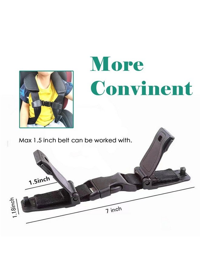 CaoXiong 2 Pcs Child Chest Harness,Anti-Slip Baby Chest Guard,Anti Escape Safety Harness Strap Lock,Compatible with Car Seats,Strollers,High Chairs,Baby Carrier,Schoolbags(Black) - Image 2