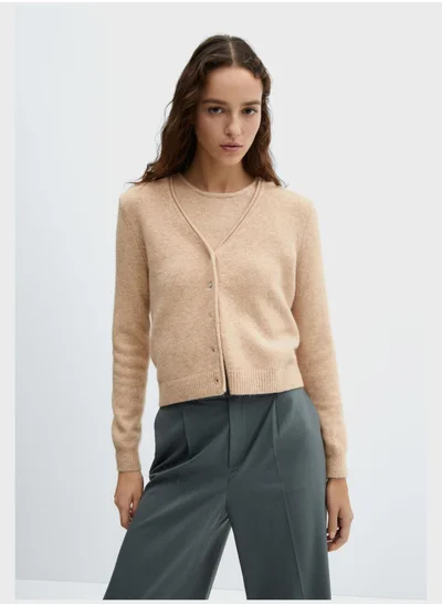 مانجو Button Detail Knitted Cardigan