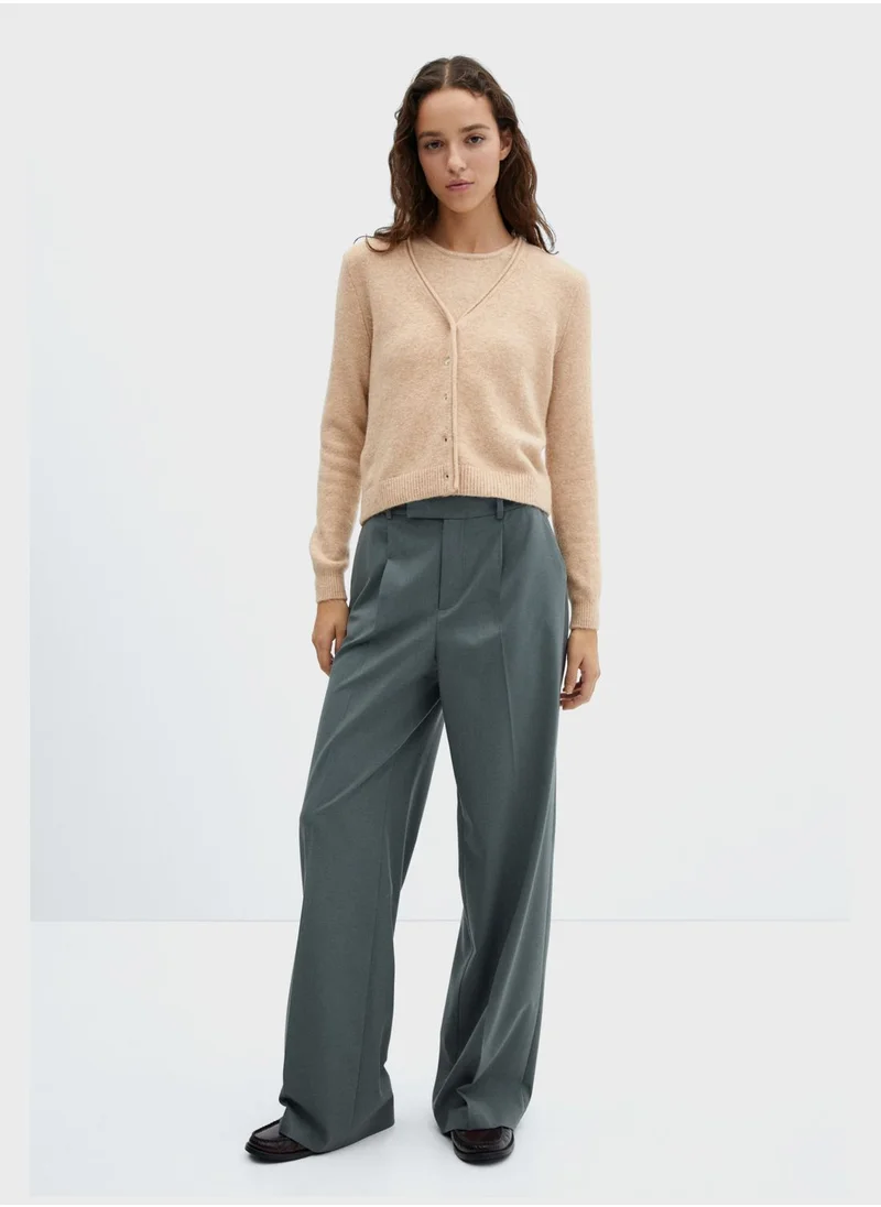 مانجو Button Detail Knitted Cardigan