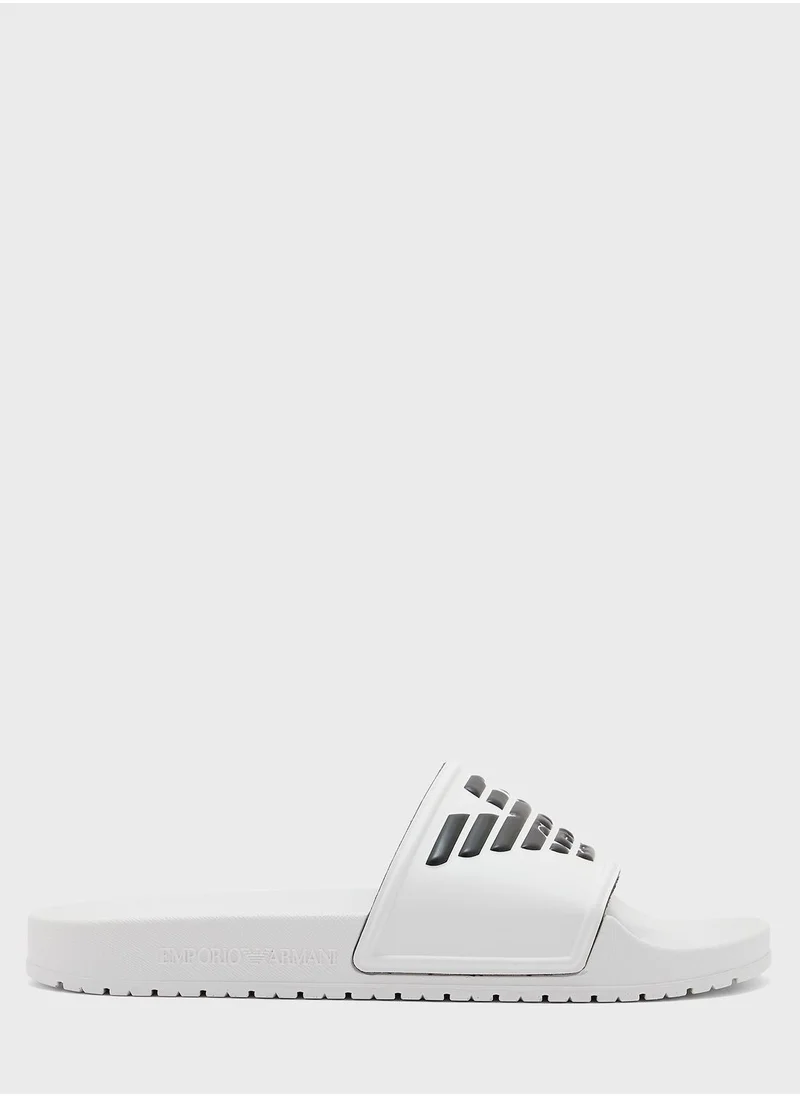 EMPORIO ARMANI Logo One Strap Flip Flops