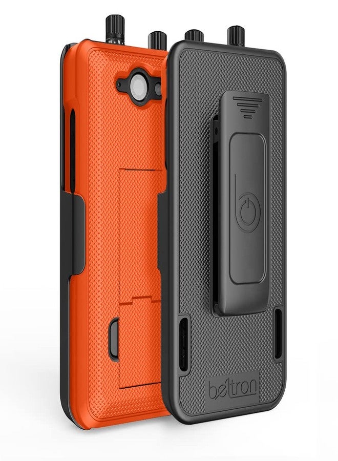 جراب BELTRON Sonim XP5 Plus مع حافظة، مشبك دوار قوي للحزام لهاتف Sonim XP5Plus (AT&T FirstNet XP5900) - تثبيت آمن وحامل مدمج (يدعم حزام عمل بعرض 2.25 بوصة) - برتقالي فاقع - Image 5