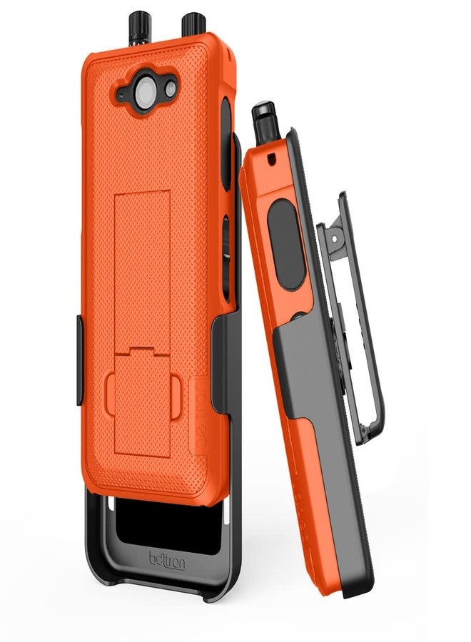 جراب BELTRON Sonim XP5 Plus مع حافظة، مشبك دوار قوي للحزام لهاتف Sonim XP5Plus (AT&T FirstNet XP5900) - تثبيت آمن وحامل مدمج (يدعم حزام عمل بعرض 2.25 بوصة) - برتقالي فاقع - Image 1