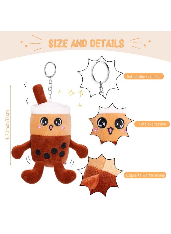 Zhanmai Zhanmai 12 Packs 5 Inch Bubble Tea Plush Pillow Bubble Tea Keychains Bulk Mini Stuffed Animal Birthday Party Favors for Wallet Backpack Purse - Image 2